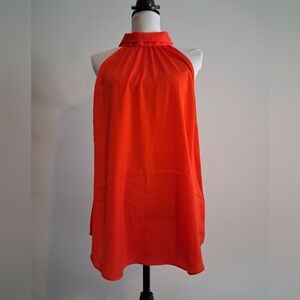 Orange Halter Top With Back Tie Size 14 - NWT